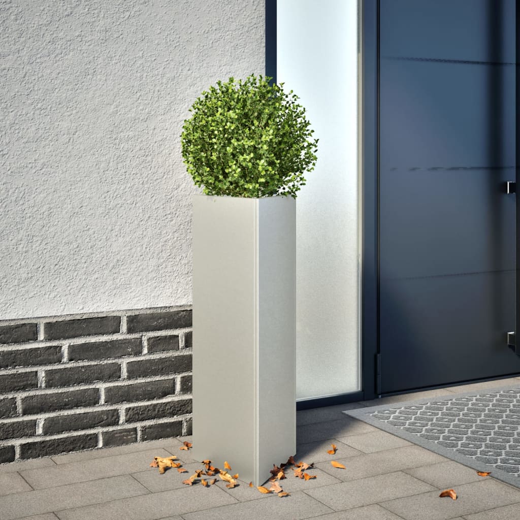 Plantenbakken 2 st driehoek 30x26x75 cm roestvrij staal - AllerleiShop