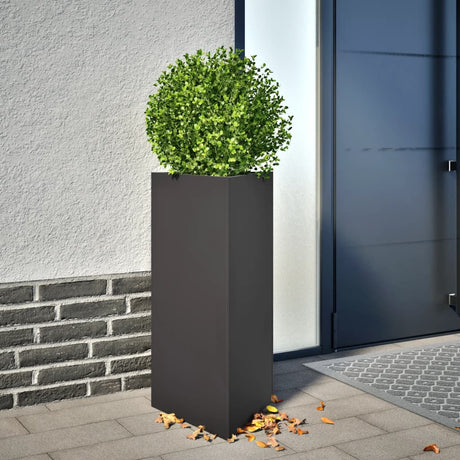 Plantenbak driehoek 40x34,5x70 cm staal zwart - AllerleiShop