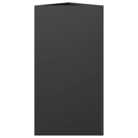 Plantenbakken 2 st driehoek 40x34,5x70 cm staal zwart - AllerleiShop