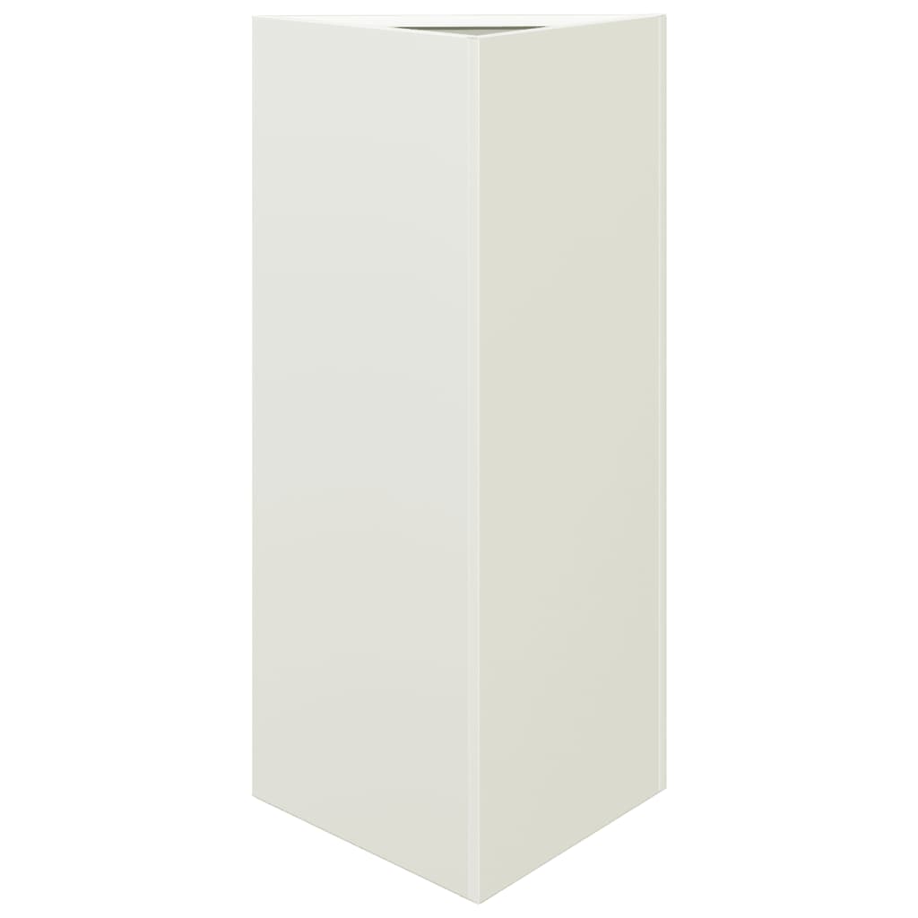 Plantenbak driehoek 40x34,5x70 cm staal wit - AllerleiShop