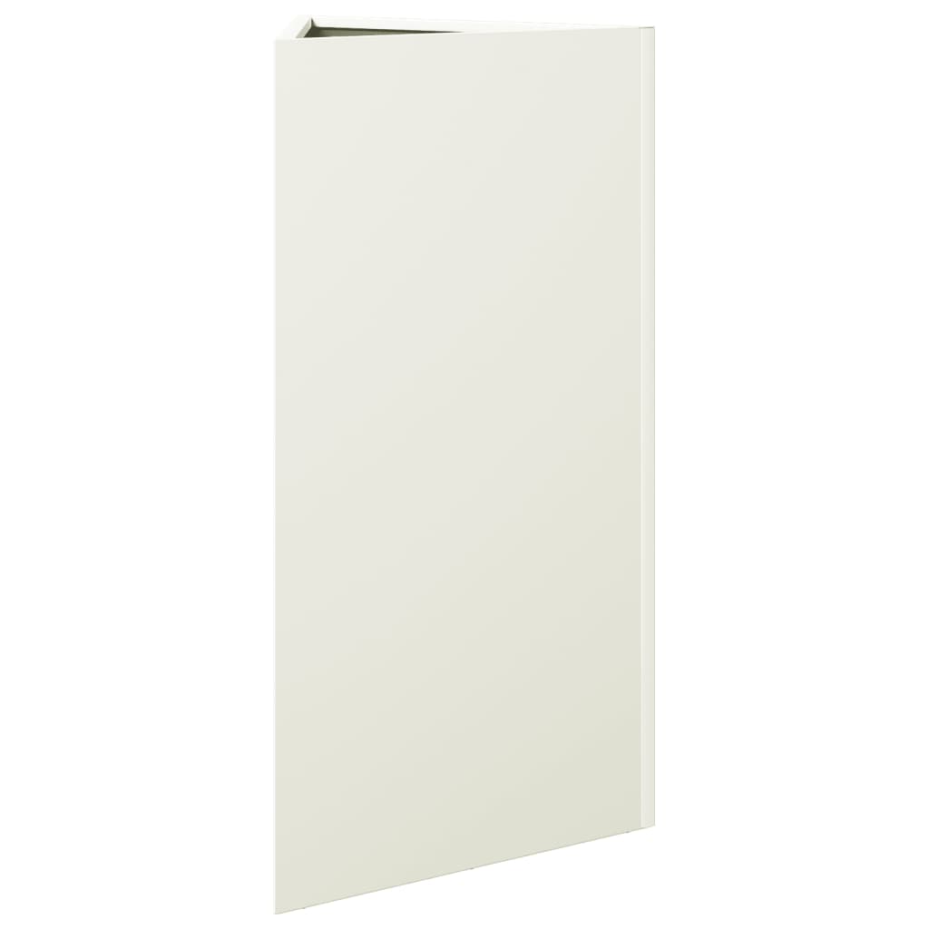 Plantenbak driehoek 40x34,5x70 cm staal wit - AllerleiShop