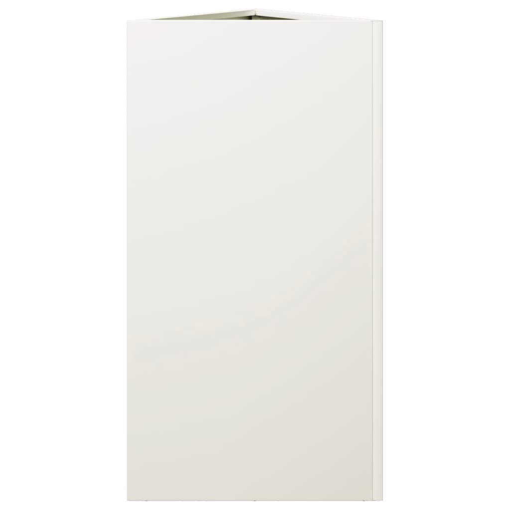 Plantenbak driehoek 40x34,5x70 cm staal wit - AllerleiShop