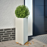 Plantenbak driehoek 40x34,5x70 cm staal wit - AllerleiShop