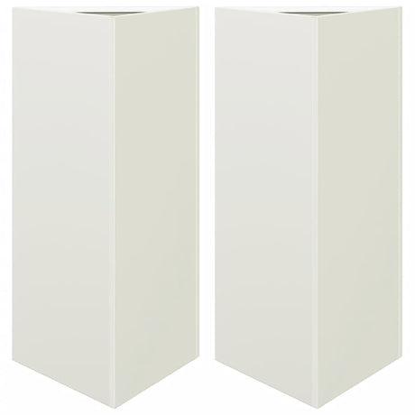 Plantenbakken 2 st driehoek 40x34,5x70 cm staal wit - AllerleiShop