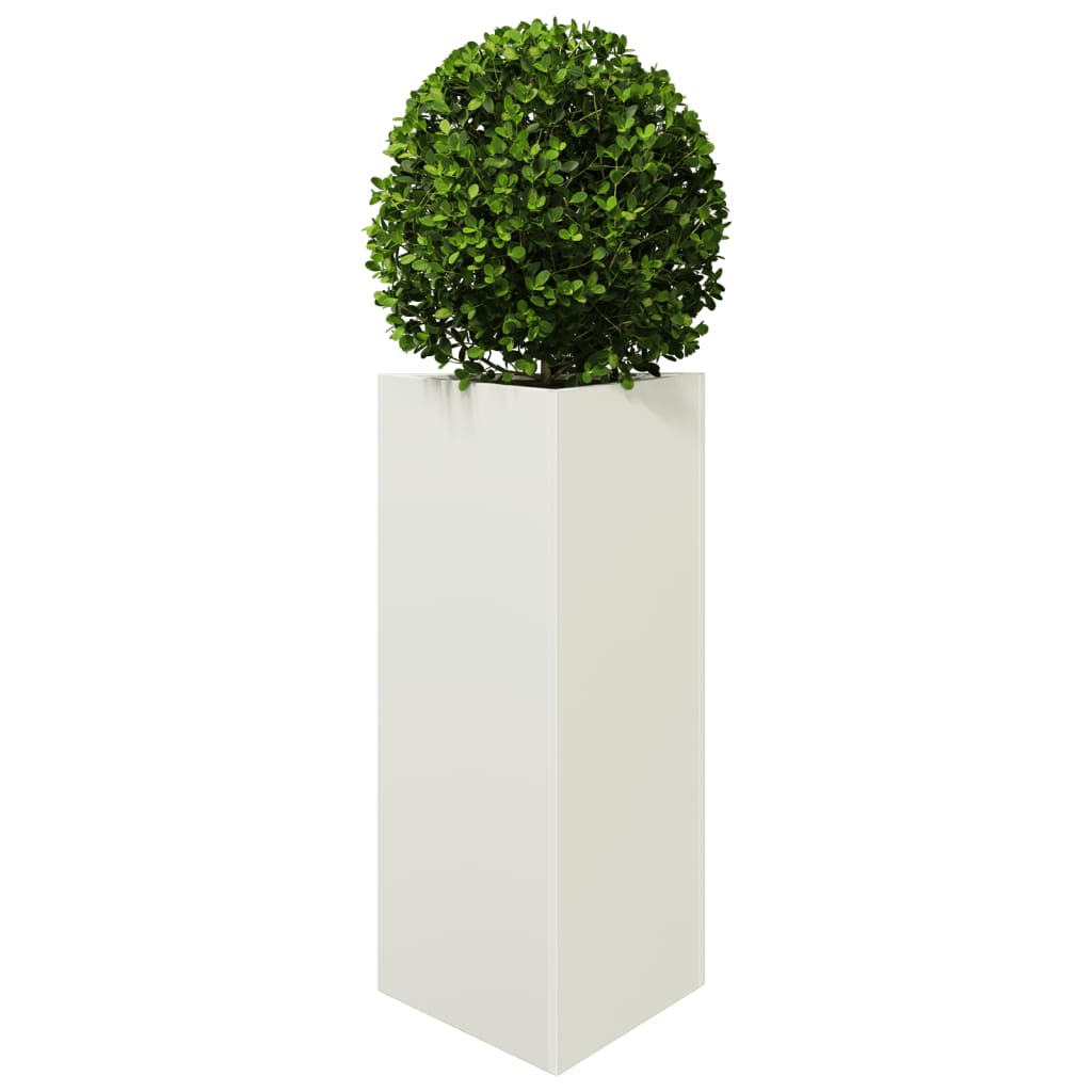 Plantenbakken 2 st driehoek 40x34,5x70 cm staal wit - AllerleiShop