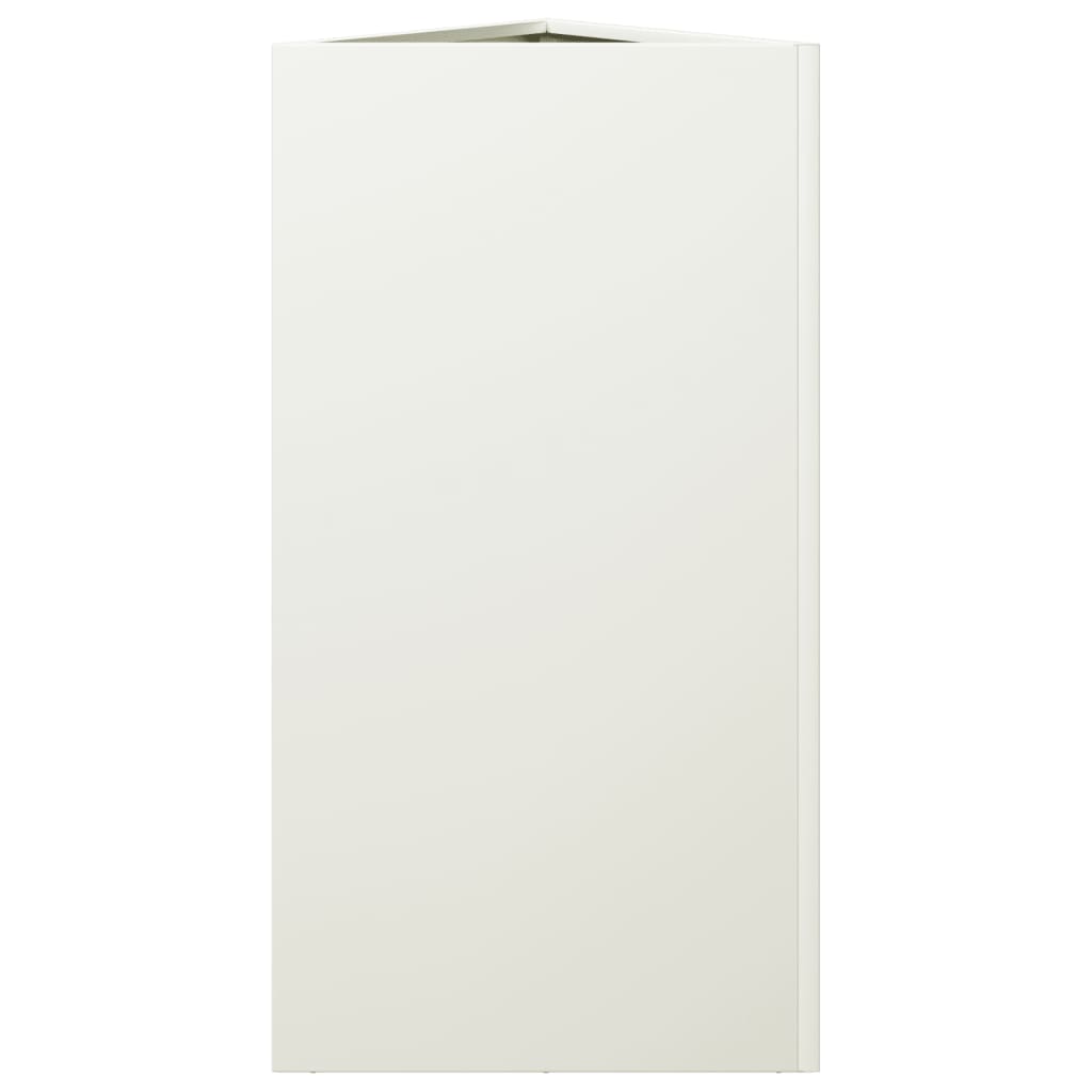 Plantenbakken 2 st driehoek 40x34,5x70 cm staal wit - AllerleiShop