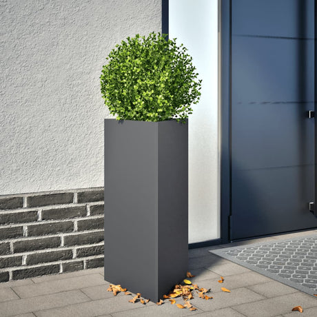 Plantenbakken 2 st driehoek 40x34,5x70 cm staal antracietkleur - AllerleiShop