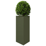 Plantenbak driehoek 40x34,5x70 cm staal olijfgroen - AllerleiShop