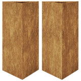 Plantenbakken 2 st driehoek 40x34,5x70 cm cortenstaal - AllerleiShop