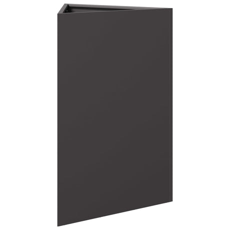 Plantenbakken 2 st driehoek 50x43x75 cm staal zwart - AllerleiShop