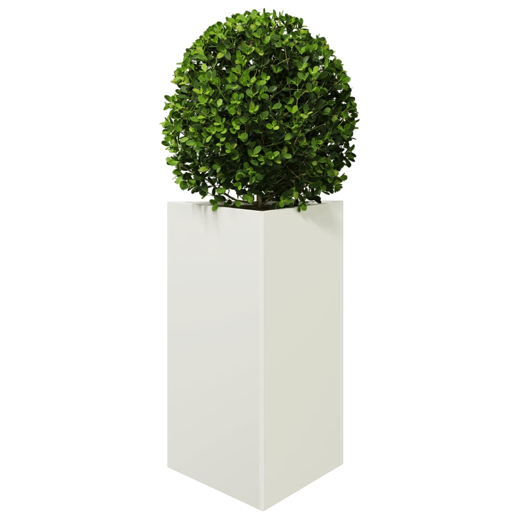 Plantenbak driehoek 50x43x75 cm staal wit - AllerleiShop