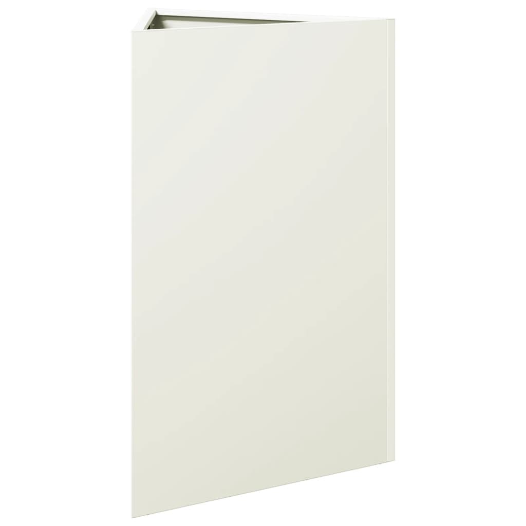 Plantenbak driehoek 50x43x75 cm staal wit - AllerleiShop