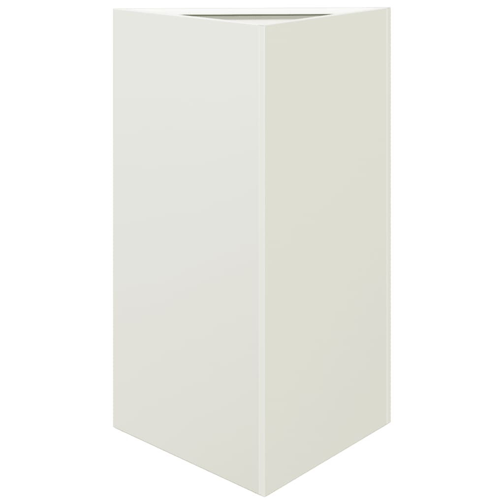 Plantenbakken 2 st driehoek 50x43x75 cm staal wit - AllerleiShop