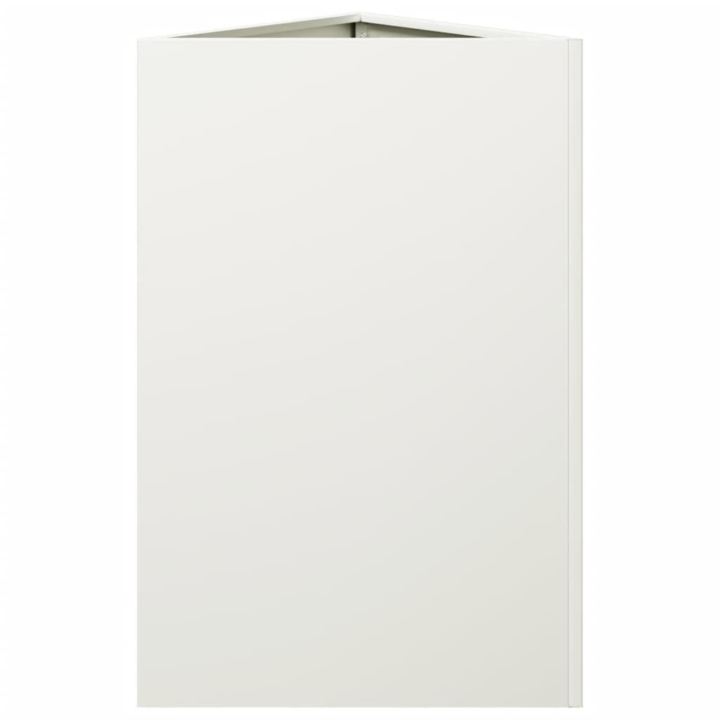 Plantenbakken 2 st driehoek 50x43x75 cm staal wit - AllerleiShop