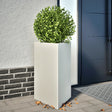 Plantenbakken 2 st driehoek 50x43x75 cm staal wit - AllerleiShop