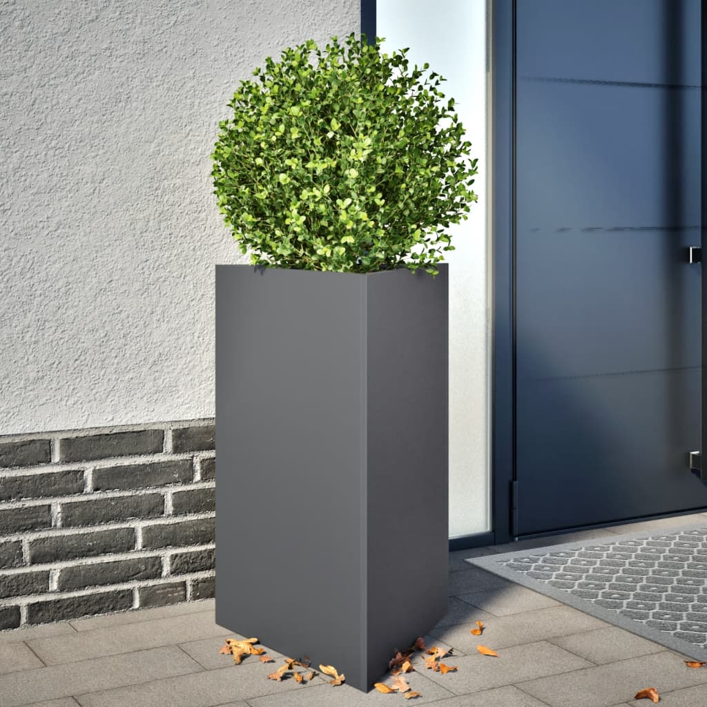 Plantenbak driehoek 50x43x75 cm staal antracietkleurig - AllerleiShop