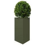 Plantenbak driehoek 50x43x75 cm staal olijfgroen - AllerleiShop