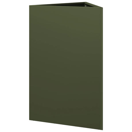 Plantenbak driehoek 50x43x75 cm staal olijfgroen - AllerleiShop