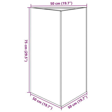 Plantenbak driehoek 50x43x75 cm staal olijfgroen - AllerleiShop