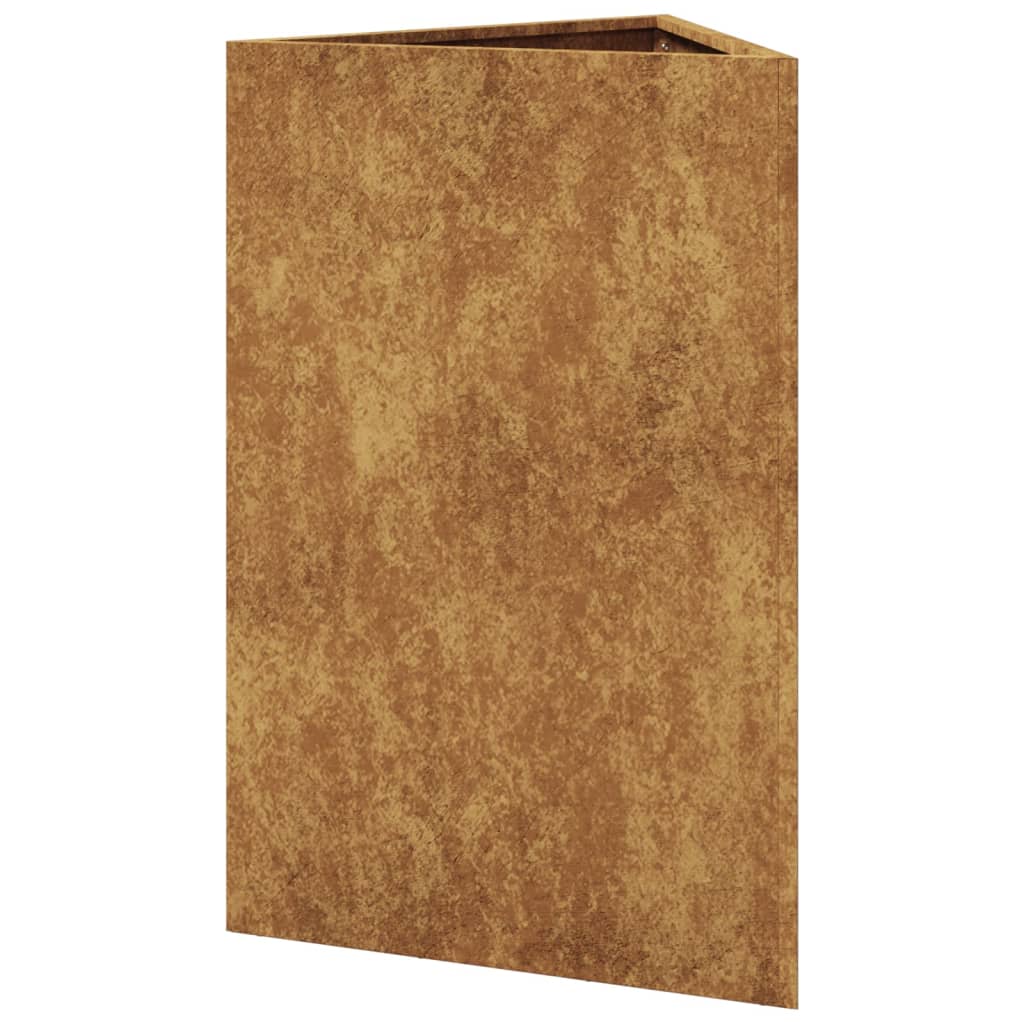 Plantenbakken 2 st driehoek 50x43x75 cm cortenstaal - AllerleiShop