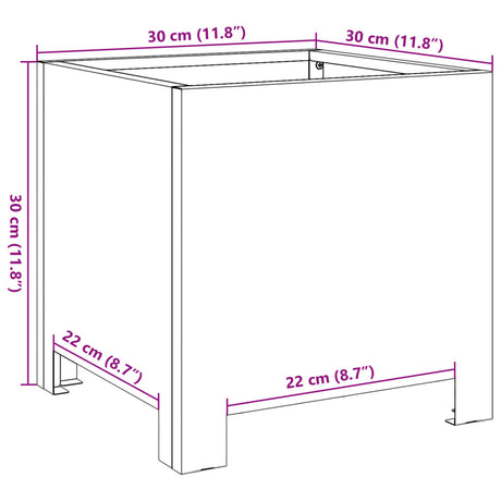 Plantenbak 30x30x30 cm staal wit - AllerleiShop