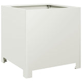 Plantenbakken 2 st 40x40x40 cm staal wit - AllerleiShop