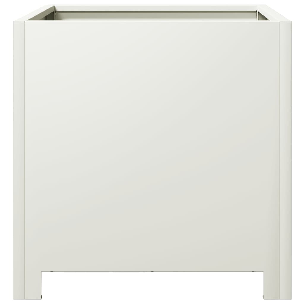 Plantenbakken 2 st 40x40x40 cm staal wit - AllerleiShop