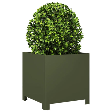 Plantenbak 40x40x40 cm staal olijfgroen - AllerleiShop