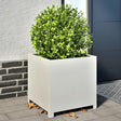 Plantenbak 50x50x50 cm staal wit - AllerleiShop