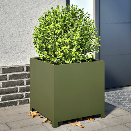 Plantenbak 50x50x50 cm staal olijfgroen - AllerleiShop