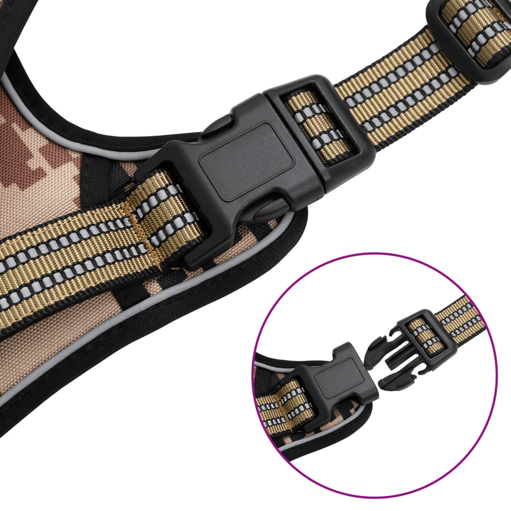 Hondentuigje riem en halsband verstelbaar XL camouflagebruin - AllerleiShop