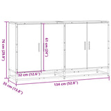 Dressoir 134x35x76 cm bewerkt hout zwart - AllerleiShop