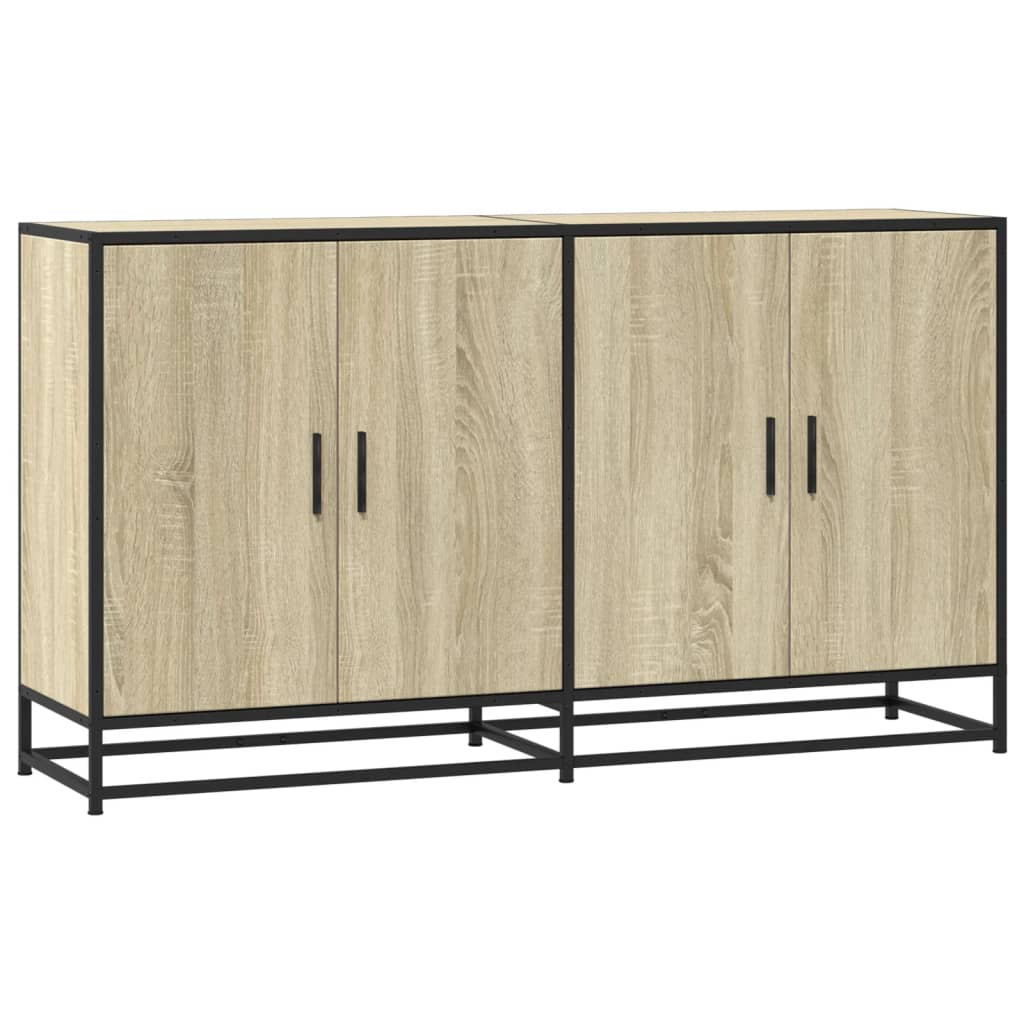 Dressoir 134x35x76 cm bewerkt hout sonoma eikenkleurig - AllerleiShop