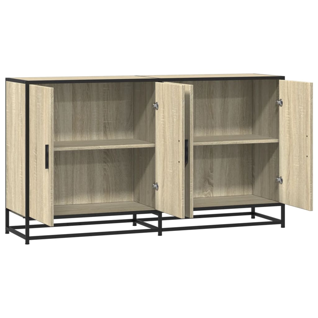 Dressoir 134x35x76 cm bewerkt hout sonoma eikenkleurig - AllerleiShop