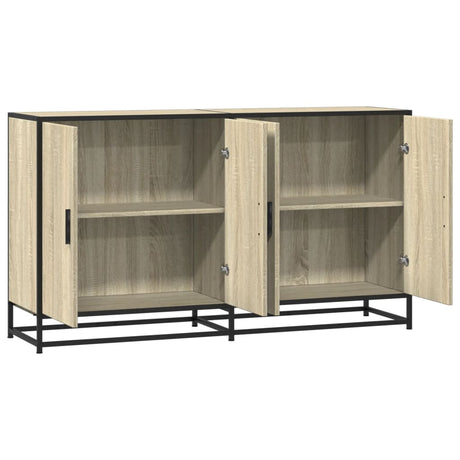 Dressoir 134x35x76 cm bewerkt hout sonoma eikenkleurig - AllerleiShop