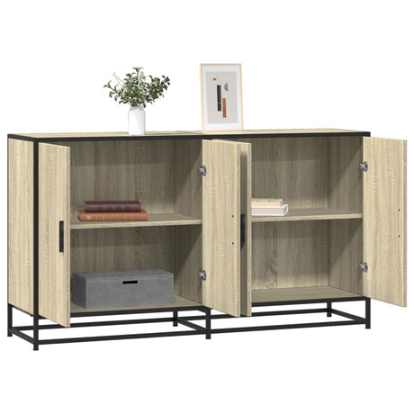 Dressoir 134x35x76 cm bewerkt hout sonoma eikenkleurig - AllerleiShop