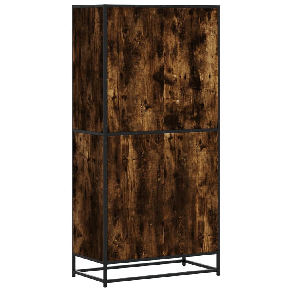 Hoge kast 68x35x139 cm bewerkt hout gerookt eikenkleurig - AllerleiShop