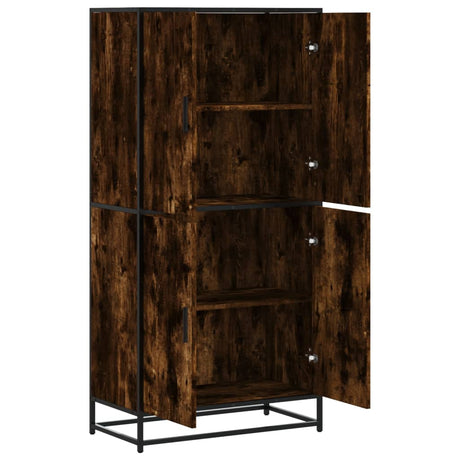 Hoge kast 68x35x139 cm bewerkt hout gerookt eikenkleurig - AllerleiShop