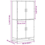 Hoge kast 68x35x139 cm bewerkt hout gerookt eikenkleurig - AllerleiShop