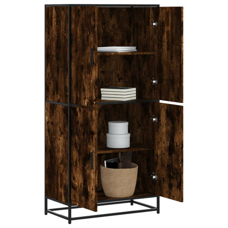 Hoge kast 68x35x139 cm bewerkt hout gerookt eikenkleurig - AllerleiShop