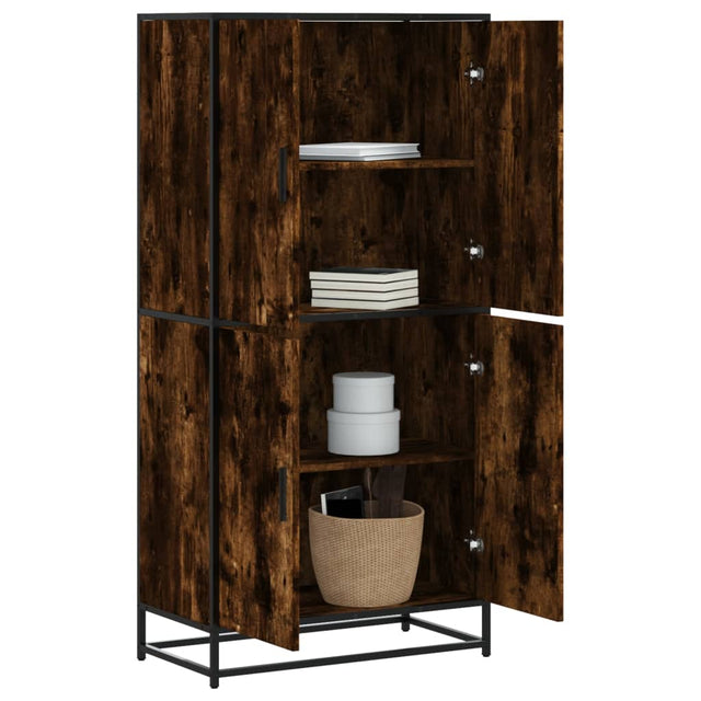 Hoge kast 68x35x139 cm bewerkt hout gerookt eikenkleurig - AllerleiShop