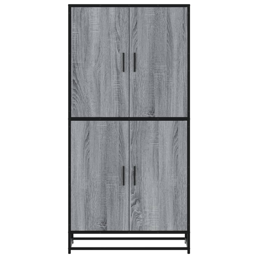 Hoge kast 68x35x139 cm bewerkt hout grijs sonoma eikenkleurig - AllerleiShop