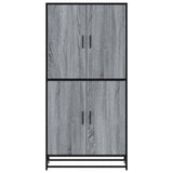 Hoge kast 68x35x139 cm bewerkt hout grijs sonoma eikenkleurig - AllerleiShop