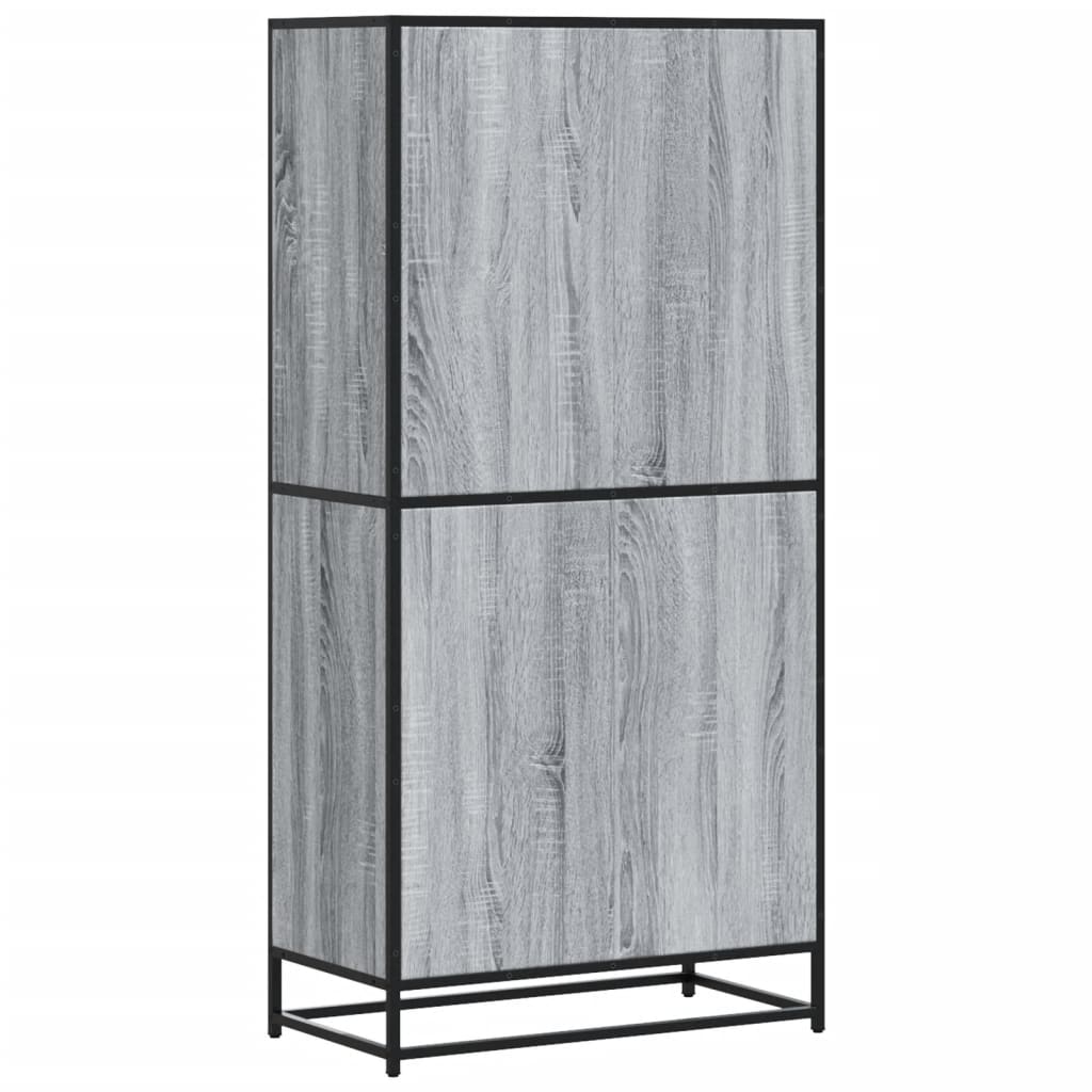 Hoge kast 68x35x139 cm bewerkt hout grijs sonoma eikenkleurig - AllerleiShop