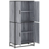 Hoge kast 68x35x139 cm bewerkt hout grijs sonoma eikenkleurig - AllerleiShop