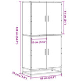 Hoge kast 68x35x139 cm bewerkt hout grijs sonoma eikenkleurig - AllerleiShop