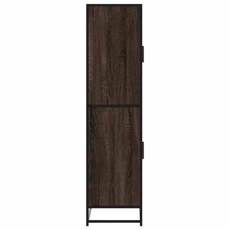 Hoge kast 68x35x139 cm bewerkt hout bruin eikenkleurig - AllerleiShop