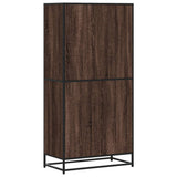 Hoge kast 68x35x139 cm bewerkt hout bruin eikenkleurig - AllerleiShop