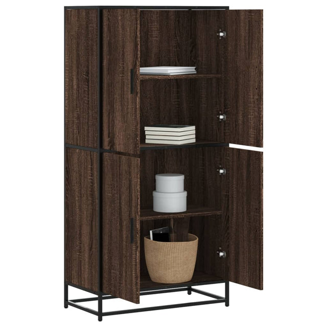 Hoge kast 68x35x139 cm bewerkt hout bruin eikenkleurig - AllerleiShop