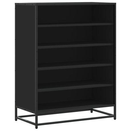 Schoenenkast 75x38x97,5 cm bewerkt hout en metaal zwart - AllerleiShop